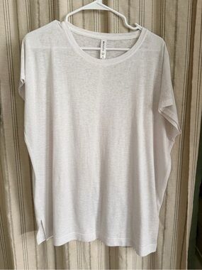 Athleta Long White Short-Sleeve Relaxed Tee